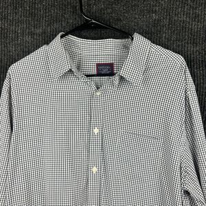 UNTUCKit Mens XL Slim Fit Performance Long Sleeve Button Down Black White Check